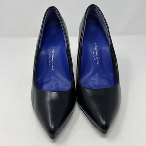 Antonia Saint Victoria Black Leather Stiletto Pump Heels 0C65 Size 6.5 Narrow